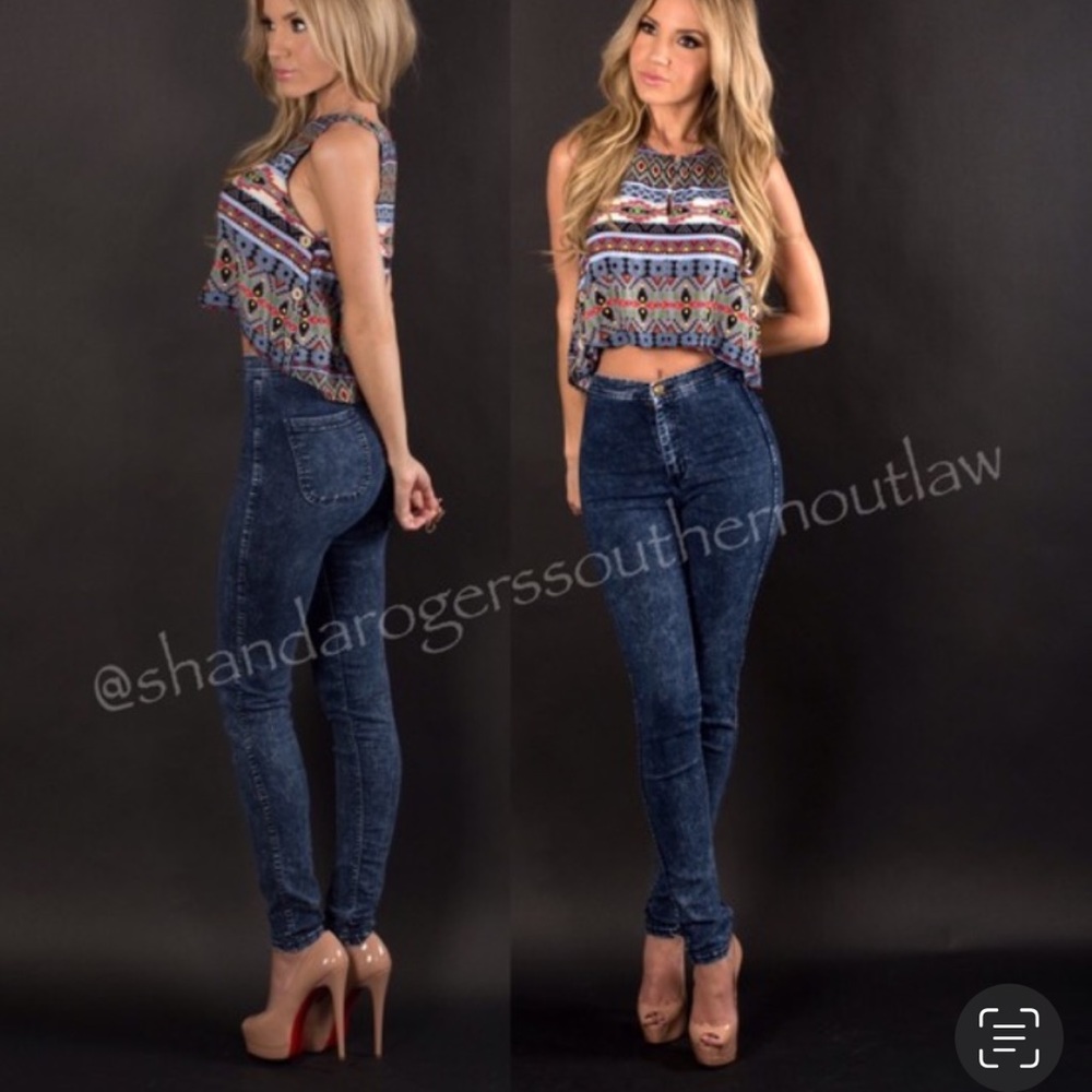 Aztec Print Crop Top